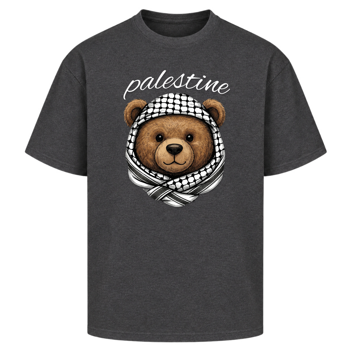 PLSTN Bear Oversized Shirt - Charcoal (Heather)