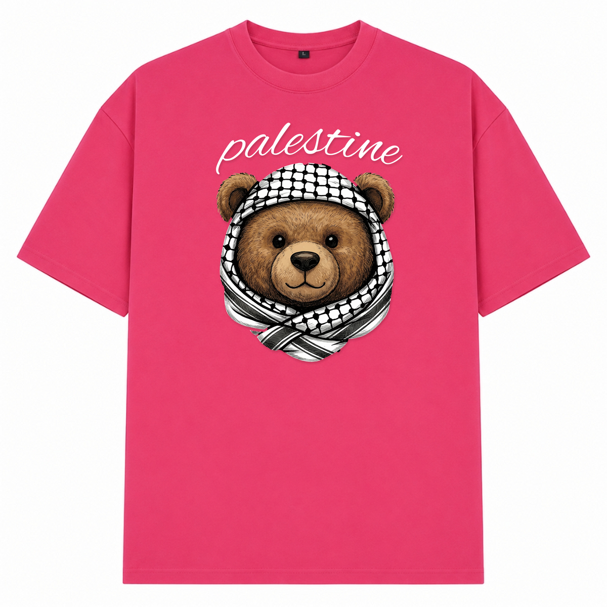 PLSTN Bear Oversized Shirt - Hibiskus Pink