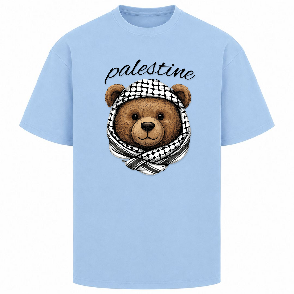 PLSTN Bear Oversized Shirt - powder blue