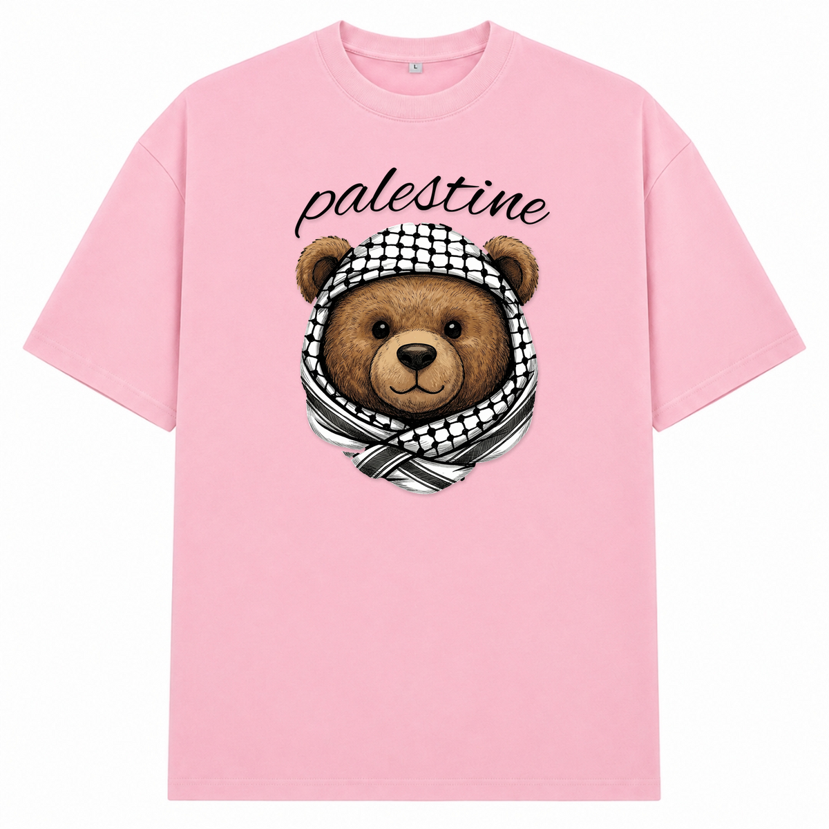 PLSTN Bear Oversized Shirt - Soft Pink 