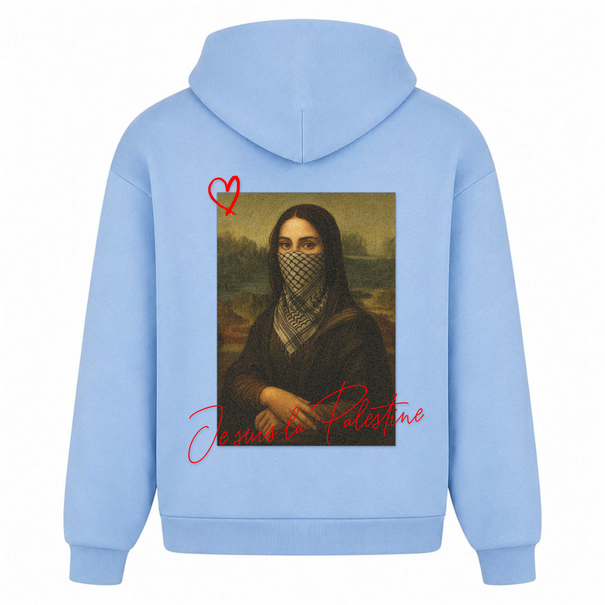 JE SUIS Oversized Hoodie - powder blue