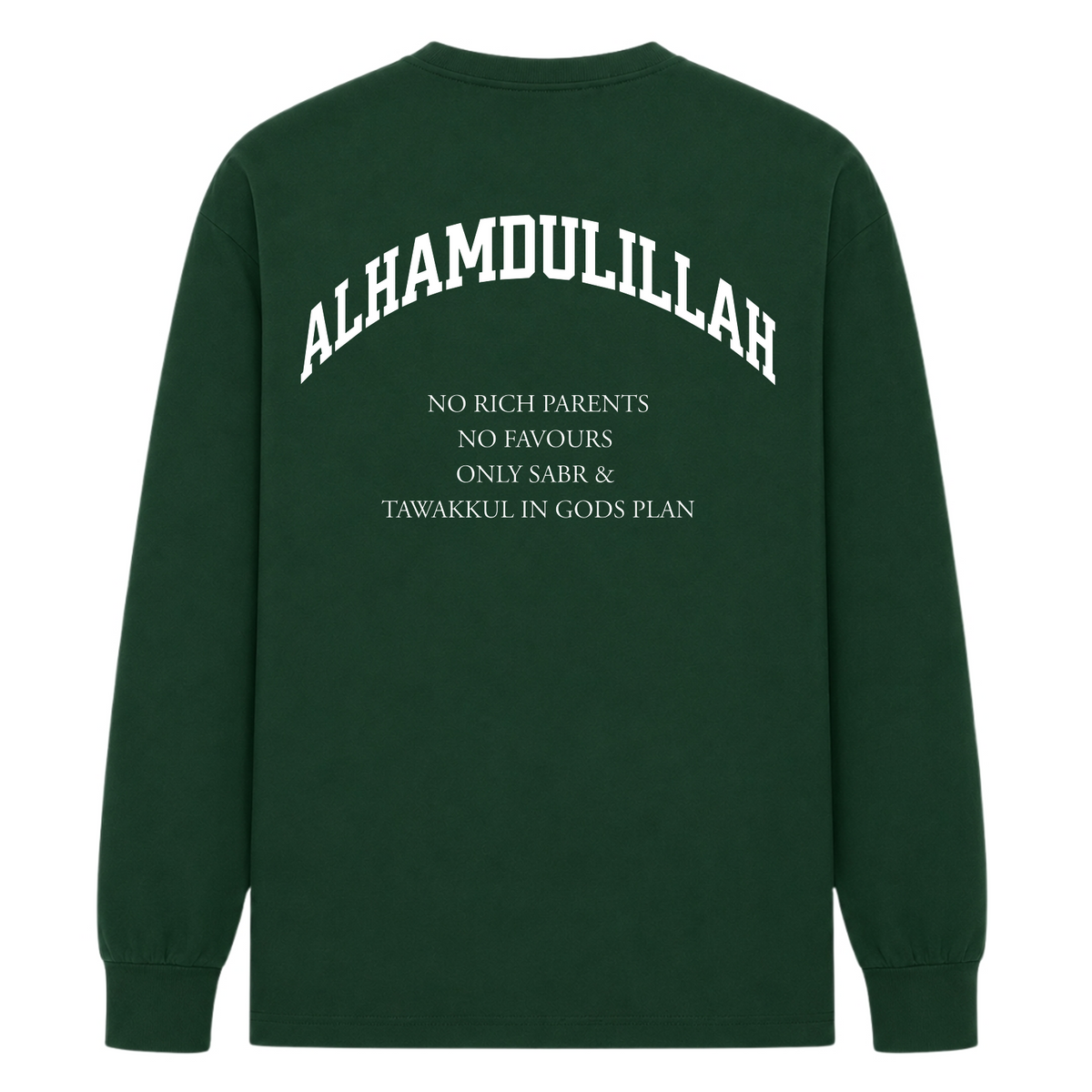 NO RICH PARENTS LONGSLEEVE OVERSIZE FIT - Bottle Green - Rueckseite
