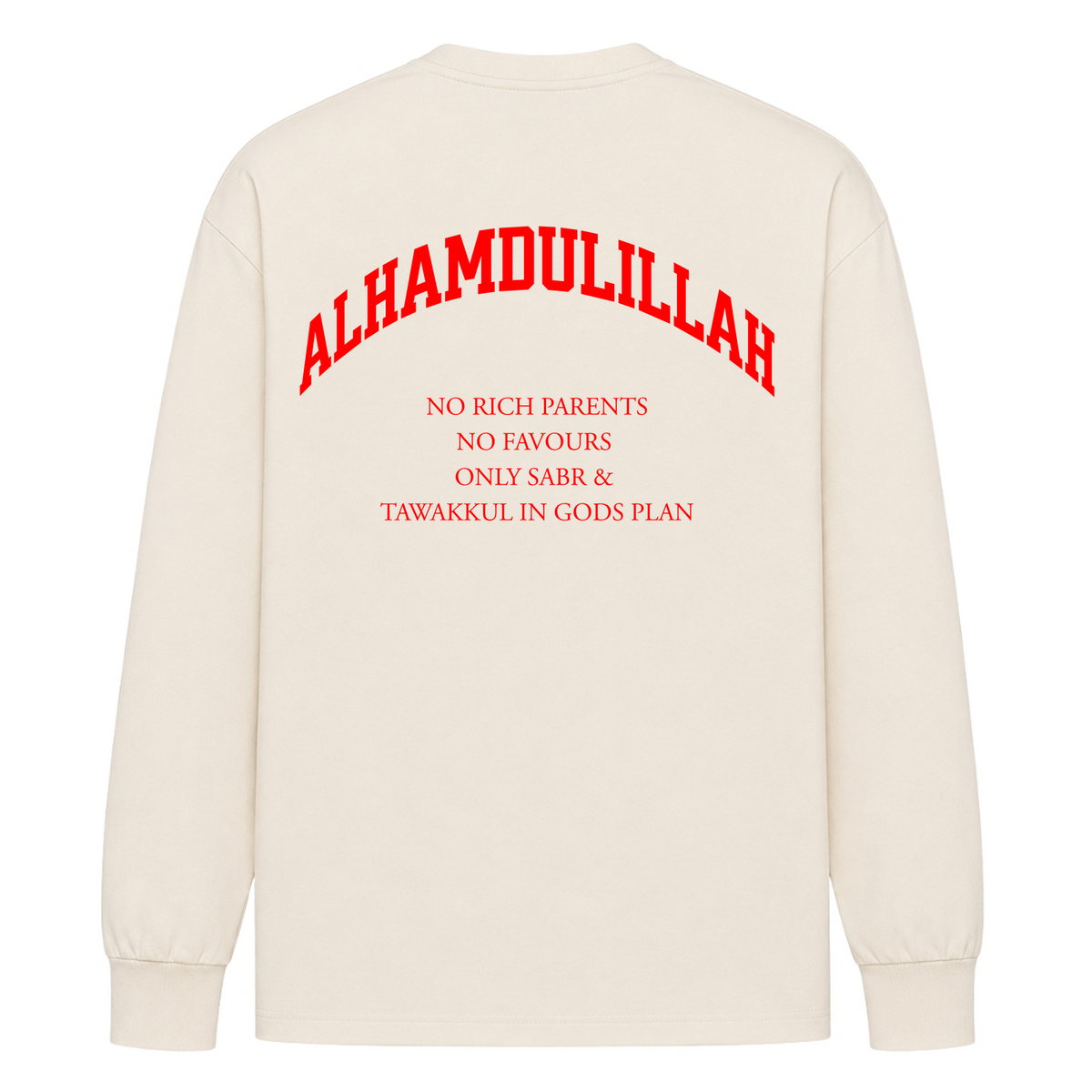 NO RICH PARENTS LONGSLEEVE OVERSIZE FIT - Raw - Rueckseite