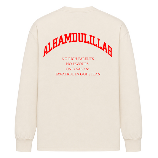 NO RICH PARENTS LONGSLEEVE OVERSIZE FIT - Raw - Rueckseite