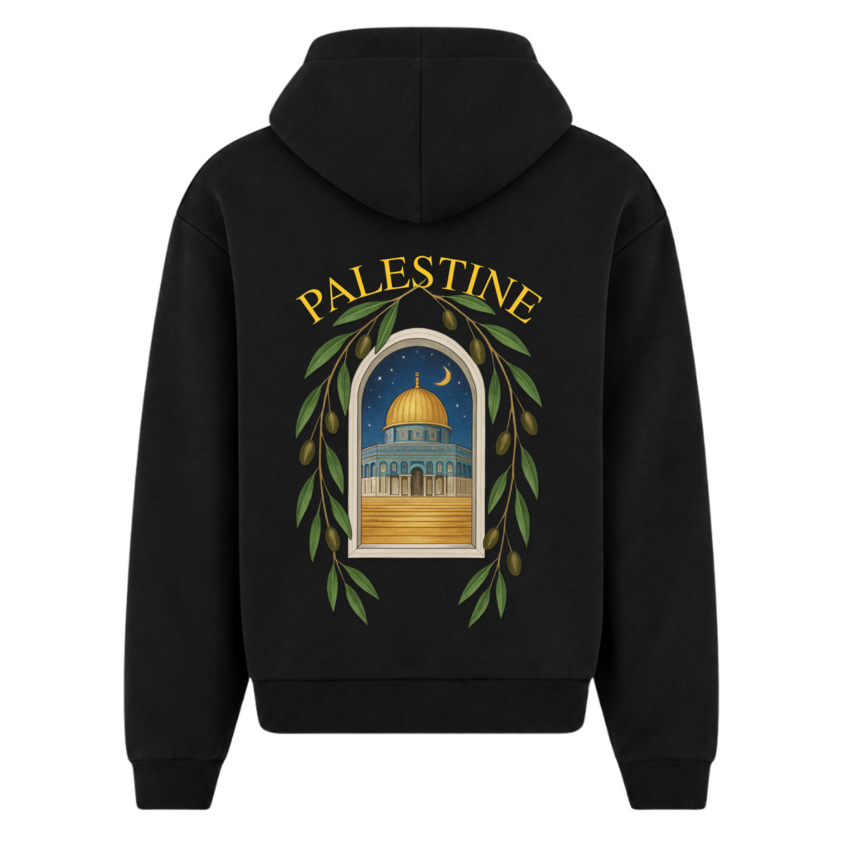 QUDS Oversized Zipper Hoodie - Black