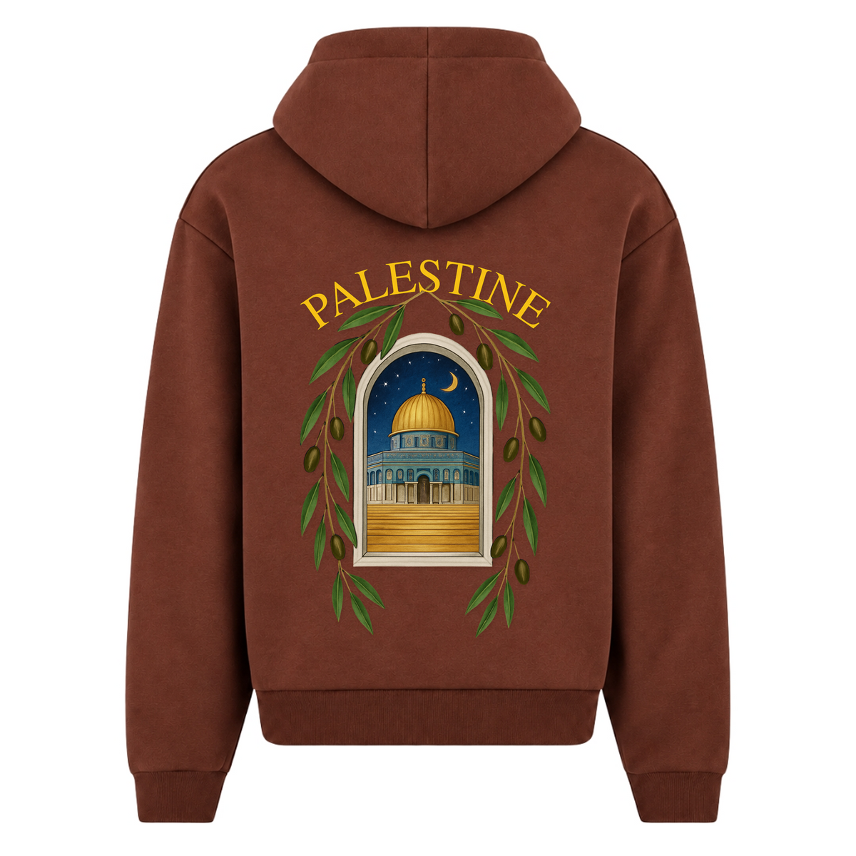 QUDS Oversized Zipper Hoodie - Chocolate Brown