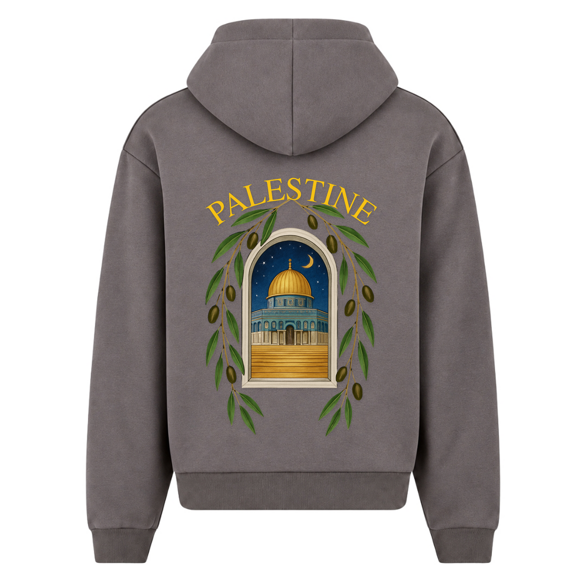 QUDS Oversized Zipper Hoodie - Magnet
