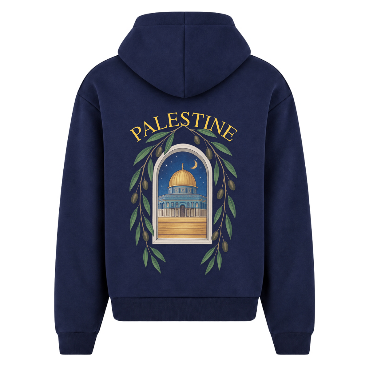 QUDS Oversized Zipper Hoodie - Navy