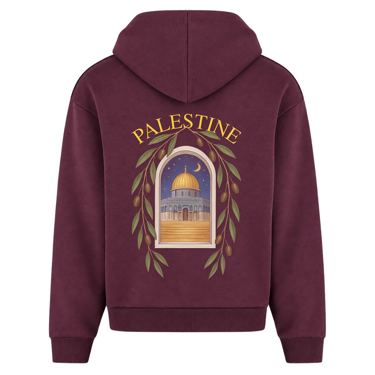 QUDS Oversized Zipper Hoodie - Plum Purple