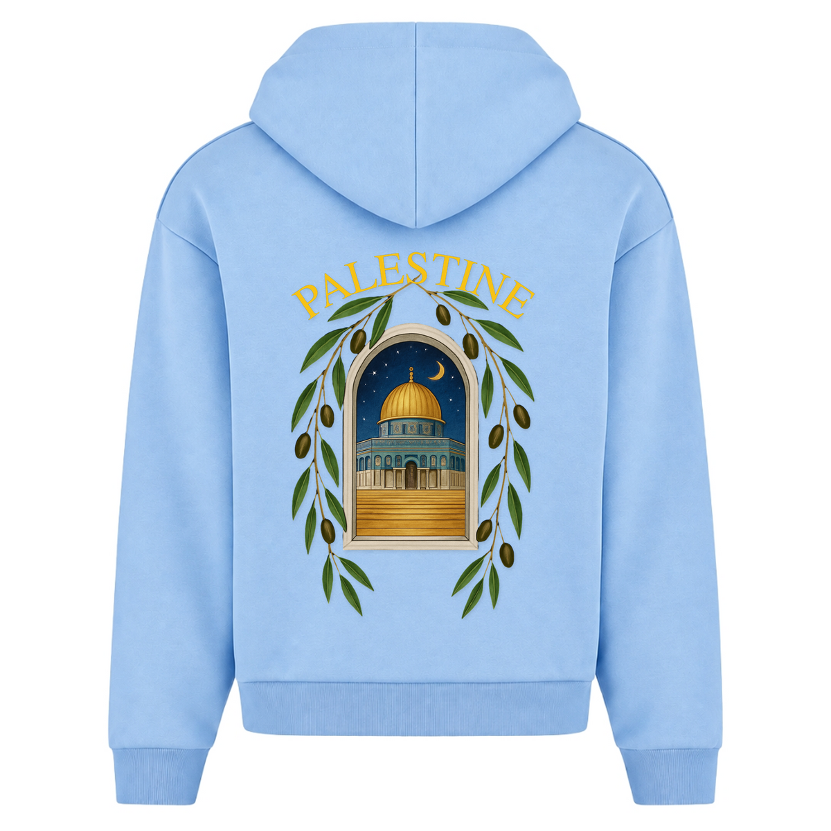 QUDS Oversized Zipper Hoodie - Powder Blue