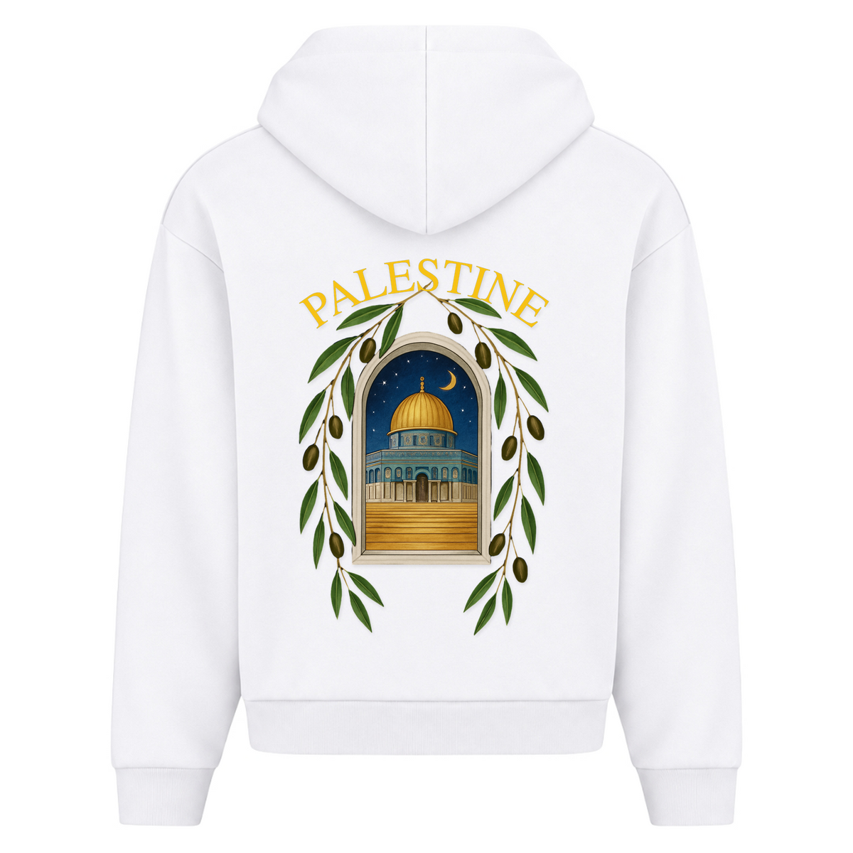 QUDS Oversized Zipper Hoodie - White