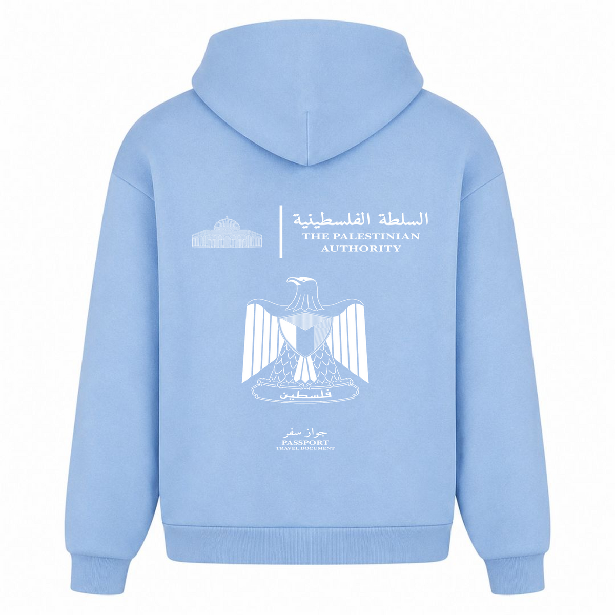 PASSPORT Oversized Hoodie - powder blue - Rueckseite