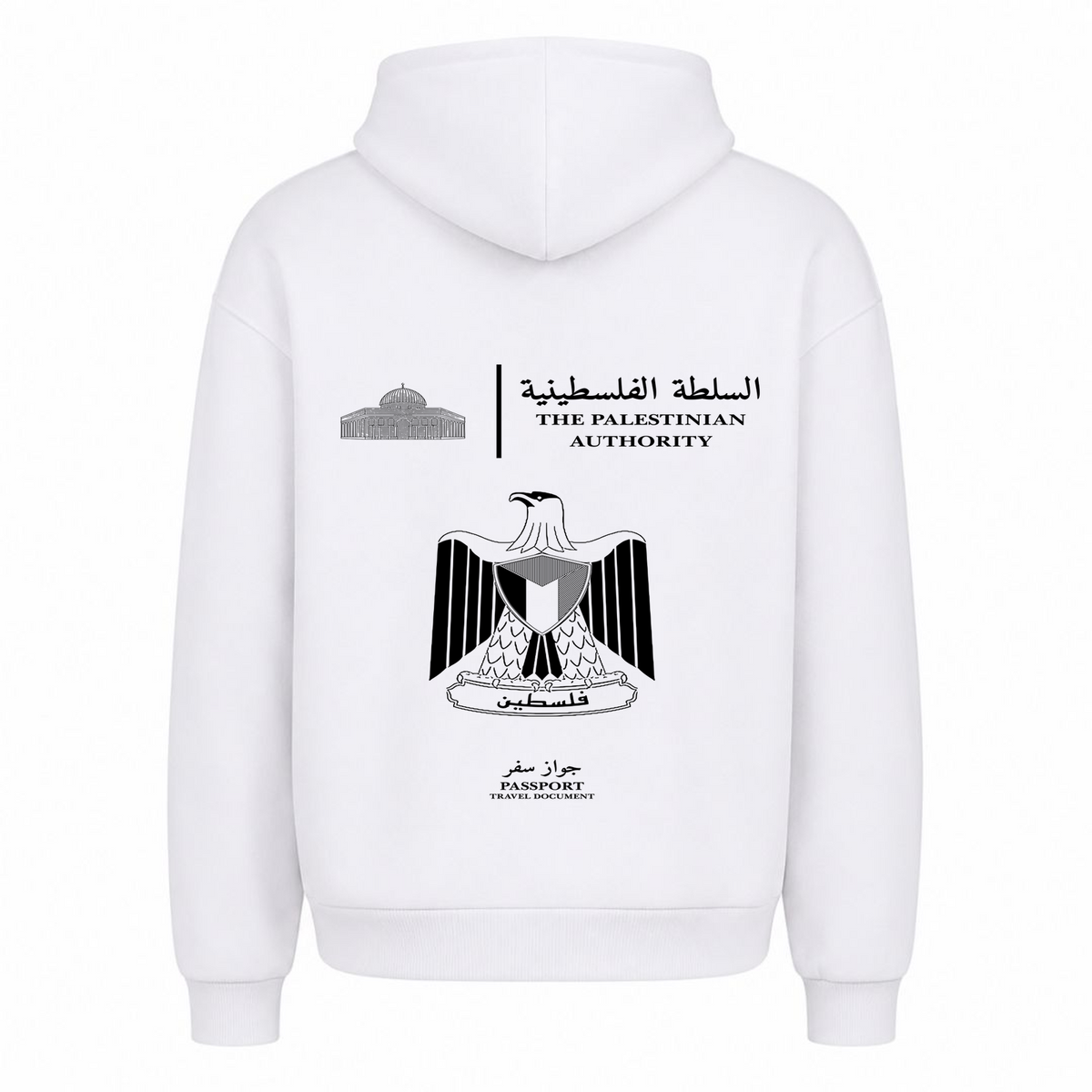 PASSPORT Oversized Hoodie - Weiß - Rueckseite