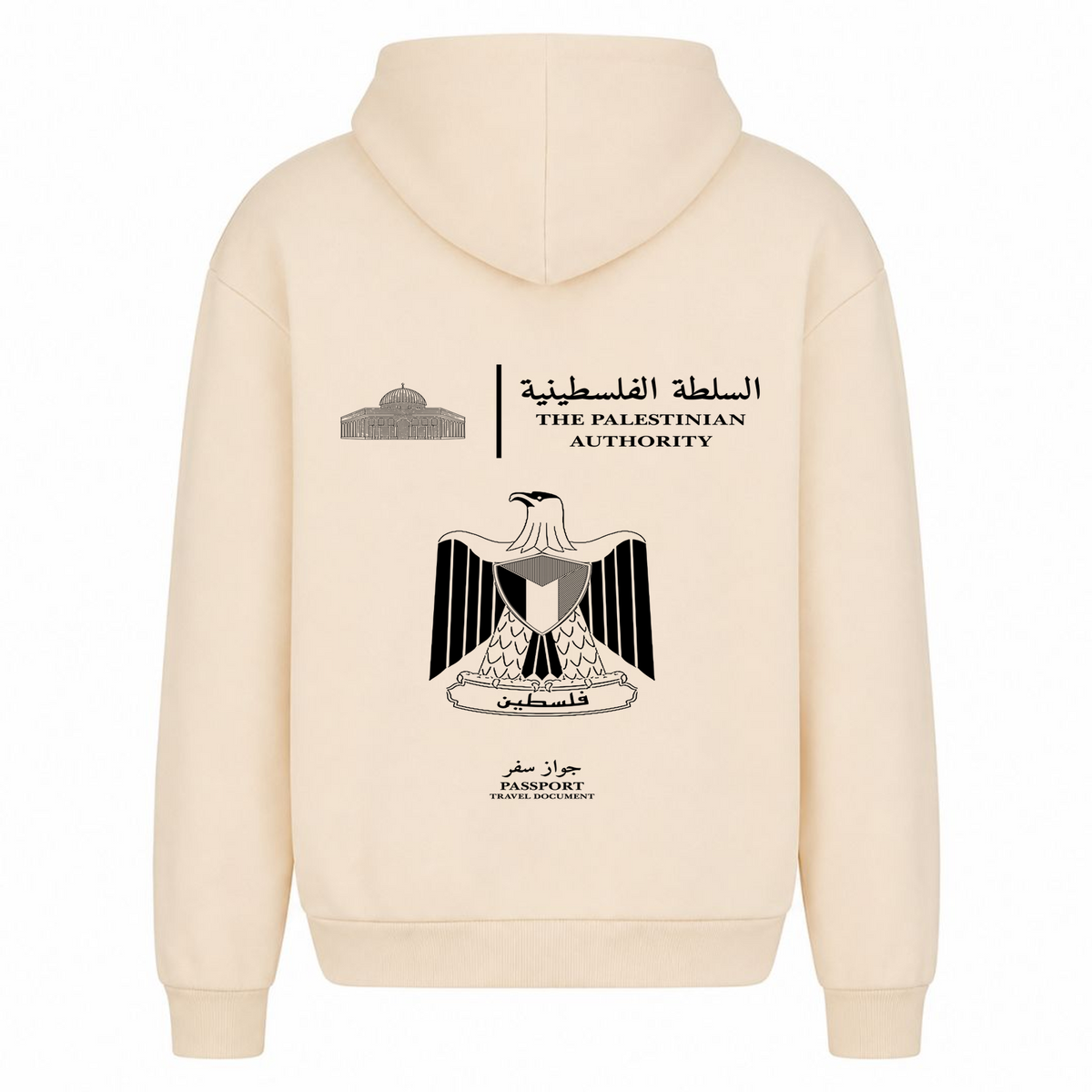 PASSPORT Oversized Hoodie - White Sand - Rueckseite