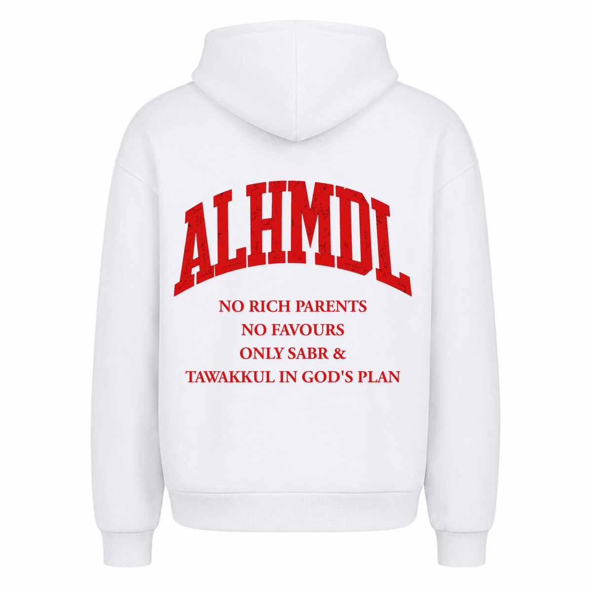 NO RICH PARENTS 4 Oversized Hoodie - Weiß - Rueckseite