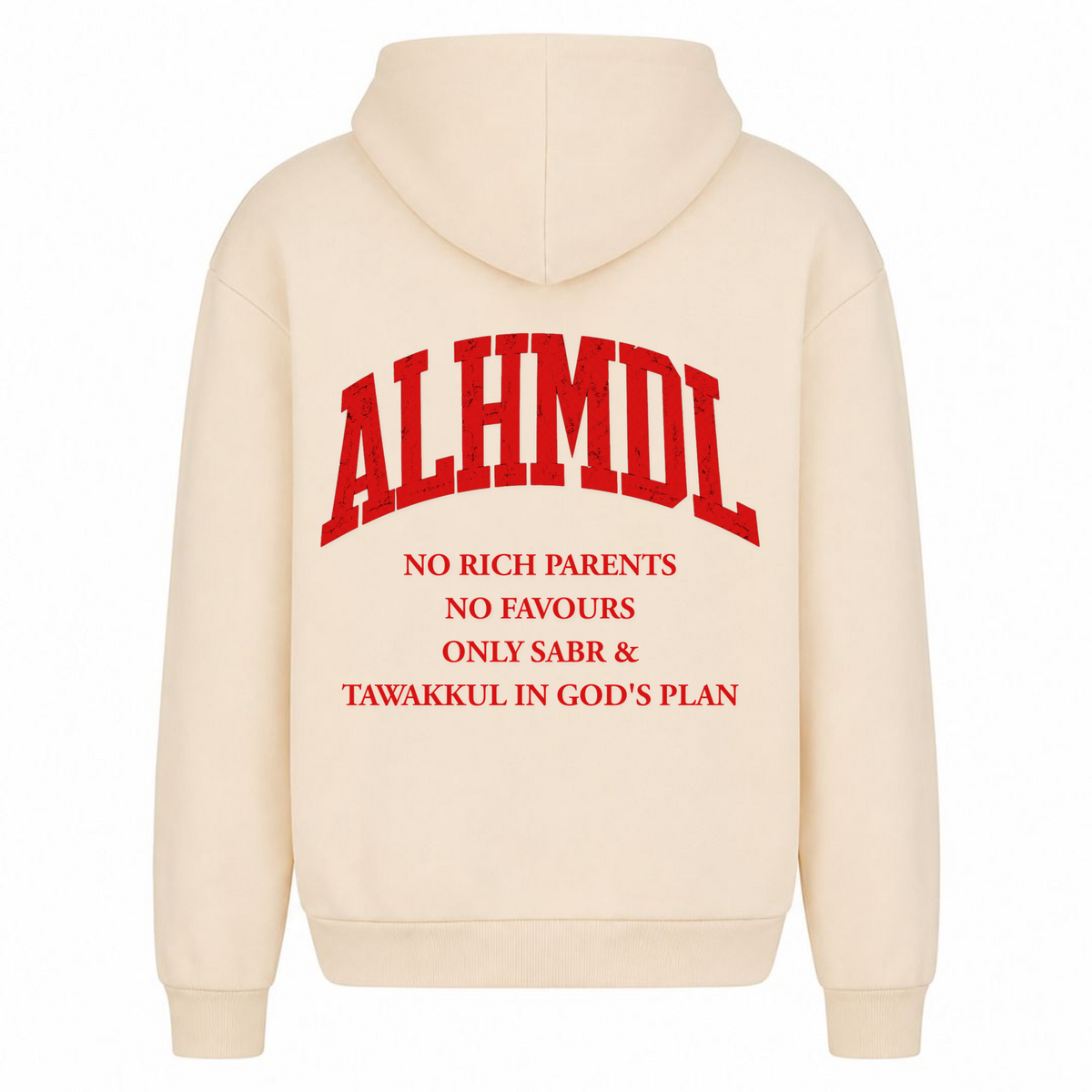 NO RICH PARENTS 4 Oversized Hoodie - White Sand - Rueckseite