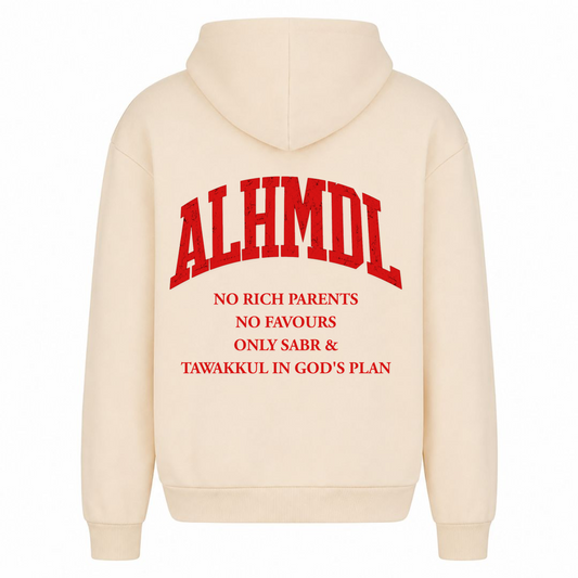 NO RICH PARENTS 4 Oversized Hoodie - White Sand - Rueckseite