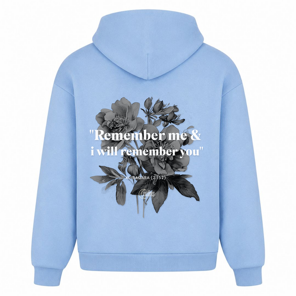 REMEBER ME Oversized Hoodie - powder blue