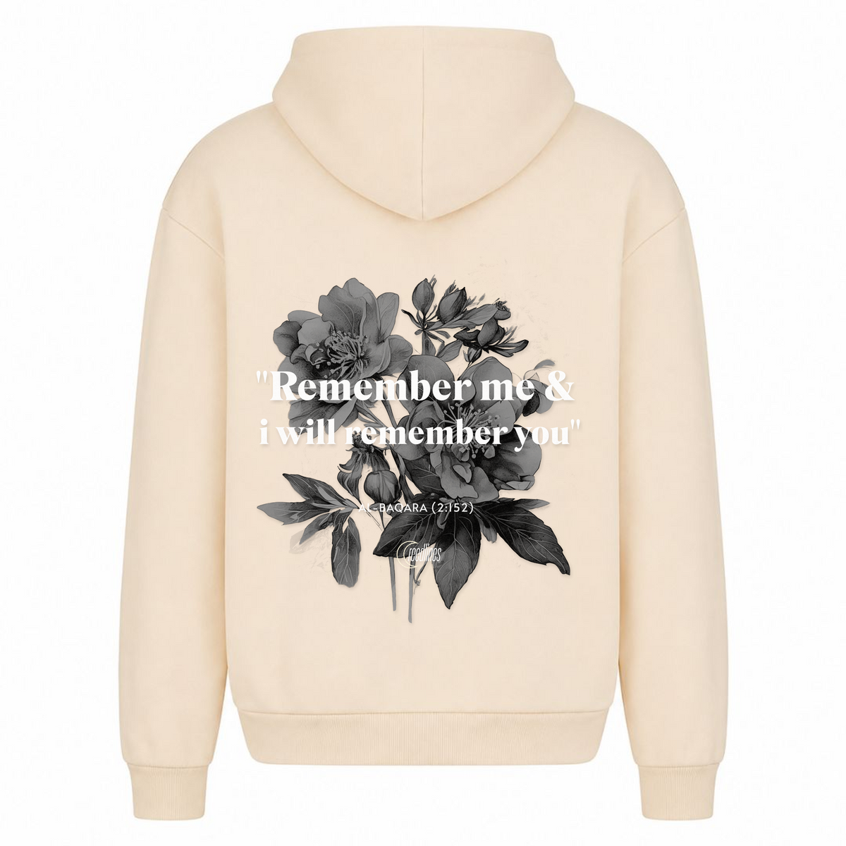 REMEBER ME Oversized Hoodie - White Sand