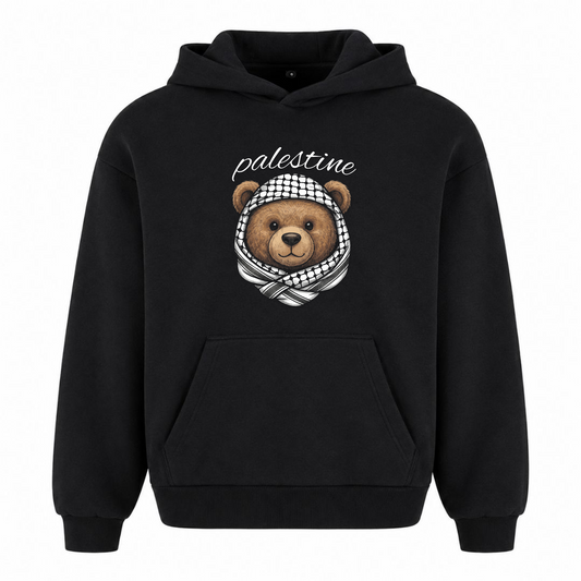 PLSTN Bear Oversized Hoodie - Schwarz