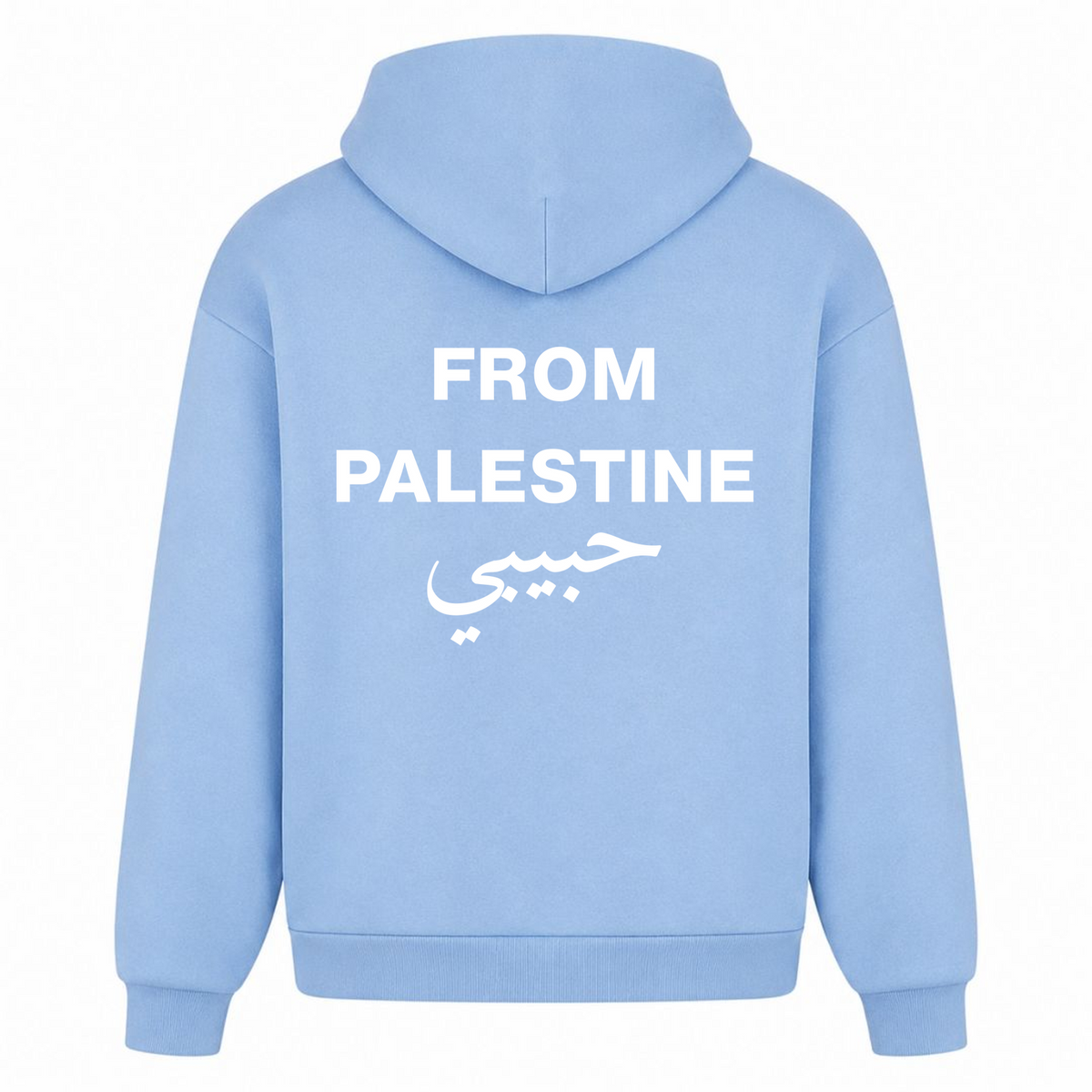 From Palestine Oversized Hoodie - powder blue