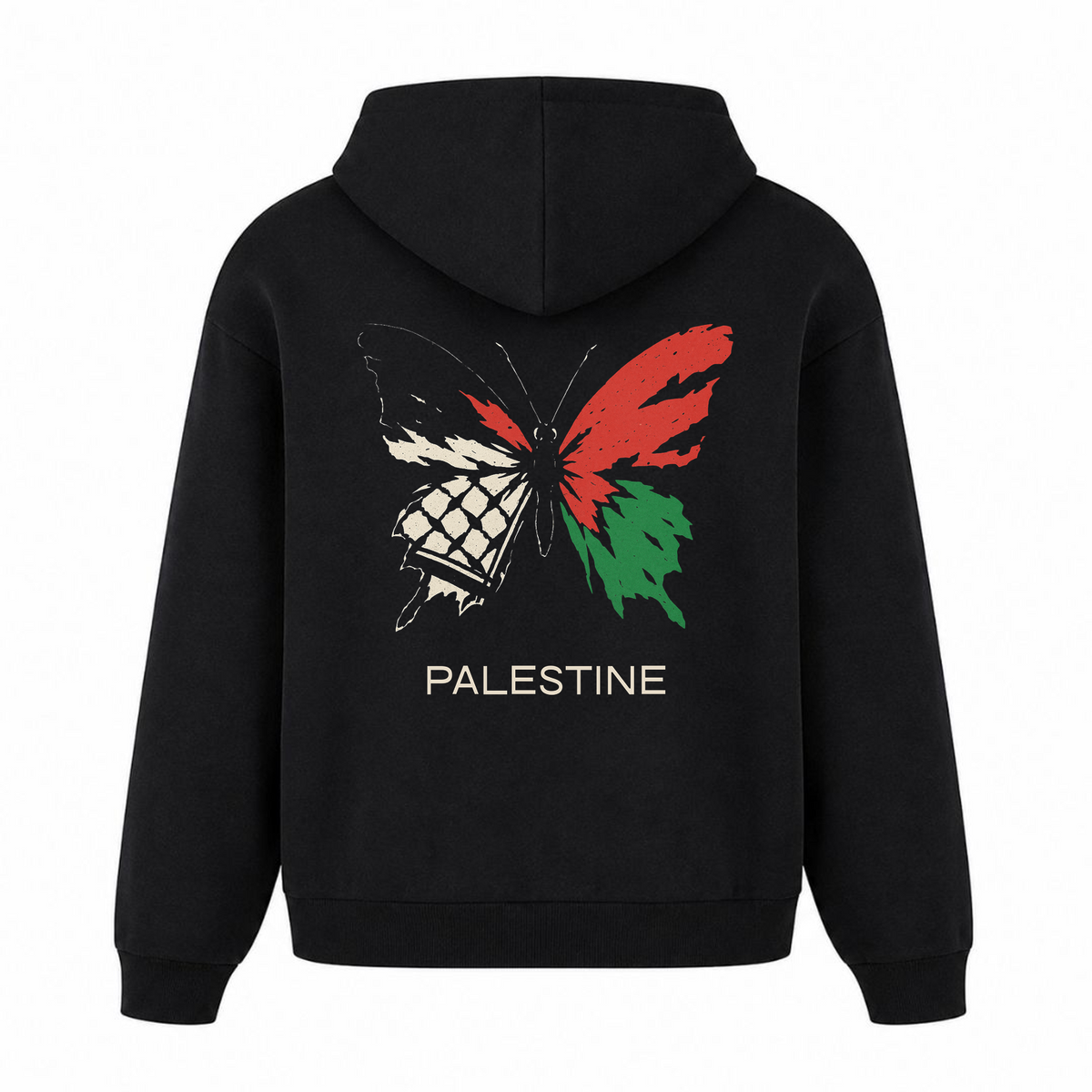 PLSTN BUTTERFLY Oversized Hoodie - Schwarz - Rueckseite