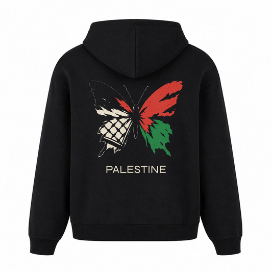 PLSTN BUTTERFLY Oversized Hoodie - Schwarz - Rueckseite