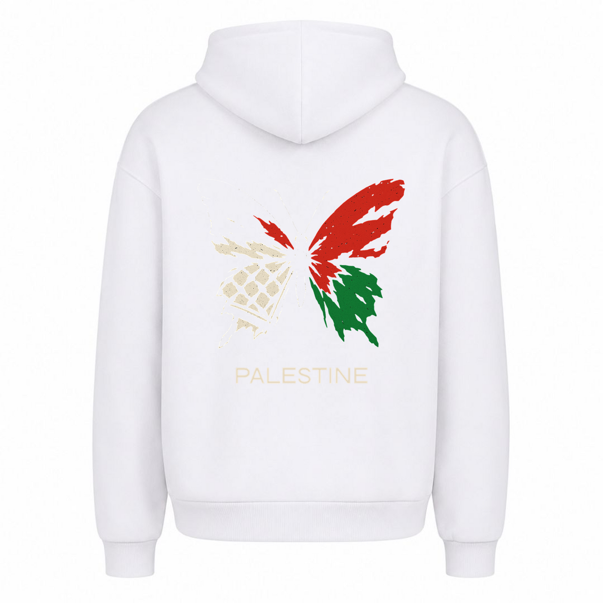 PLSTN BUTTERFLY Oversized Hoodie - Weiß - Rueckseite