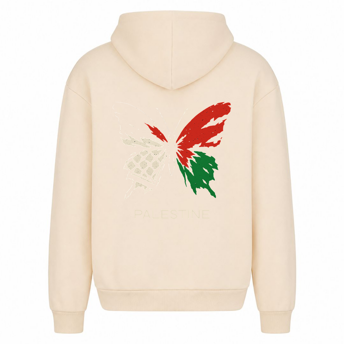 PLSTN BUTTERFLY Oversized Hoodie - White Sand - Rueckseite