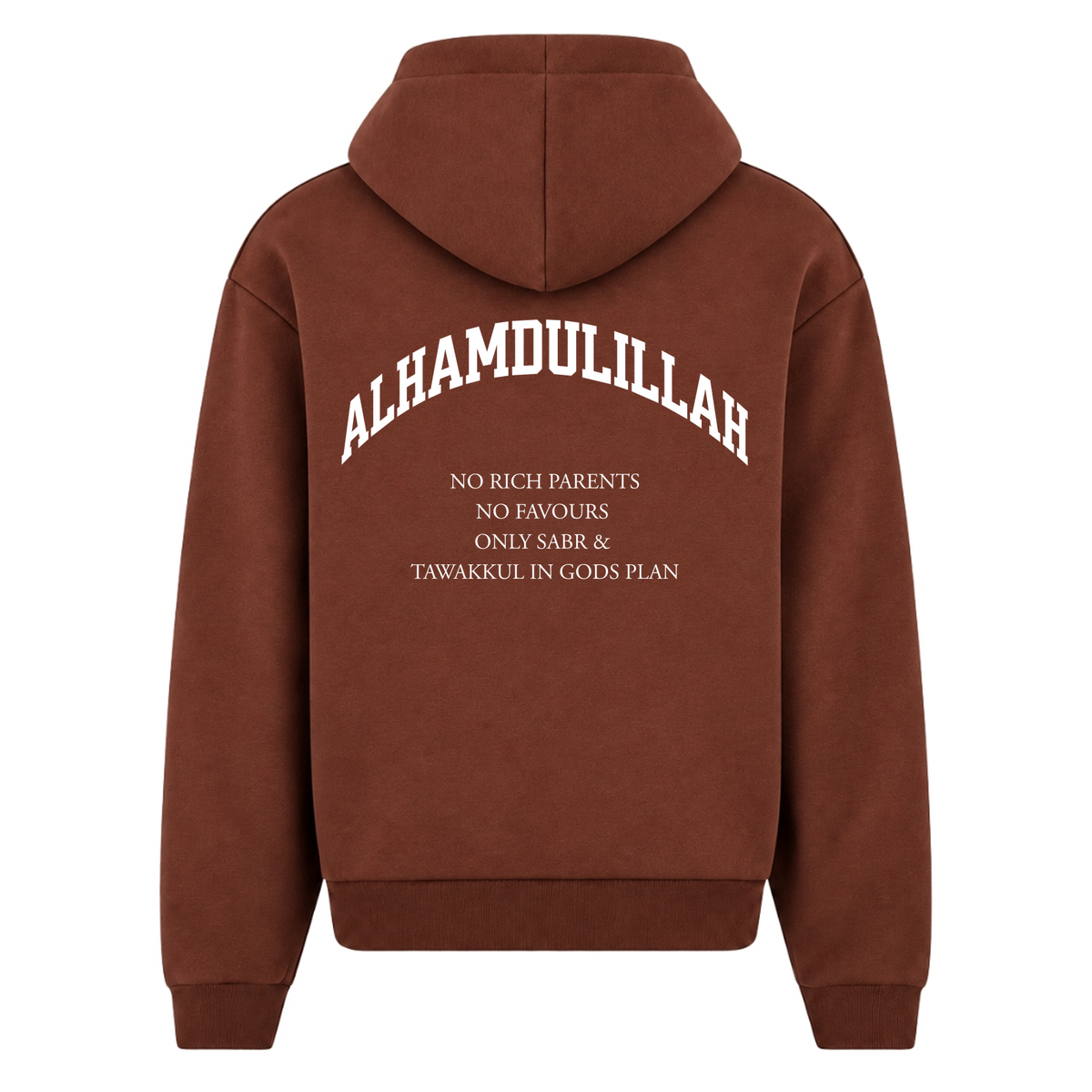 NO RICH PARENTS Oversized Zip Hoodie - Chocolate Brown - Rueckseite