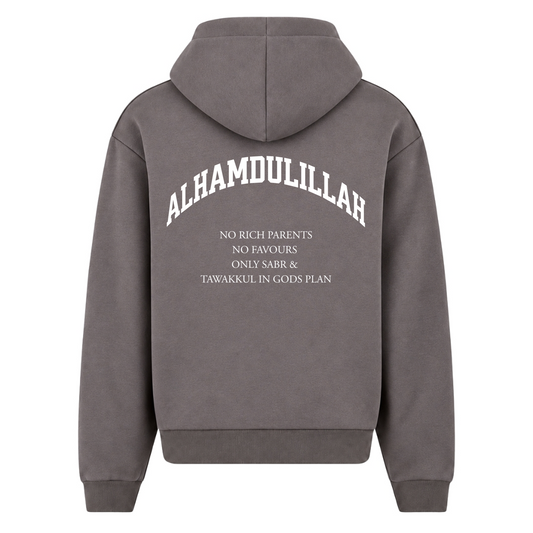 NO RICH PARENTS Oversized Zip Hoodie - Magnet - Rueckseite