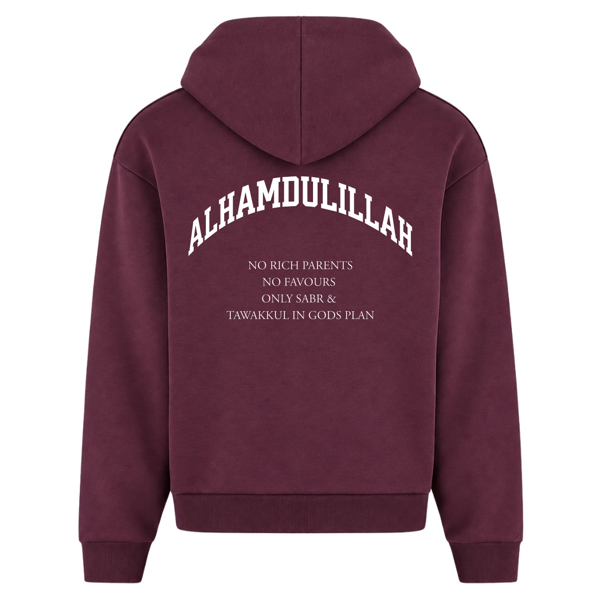 NO RICH PARENTS Oversized Zip Hoodie - Plum Purple - Rueckseite