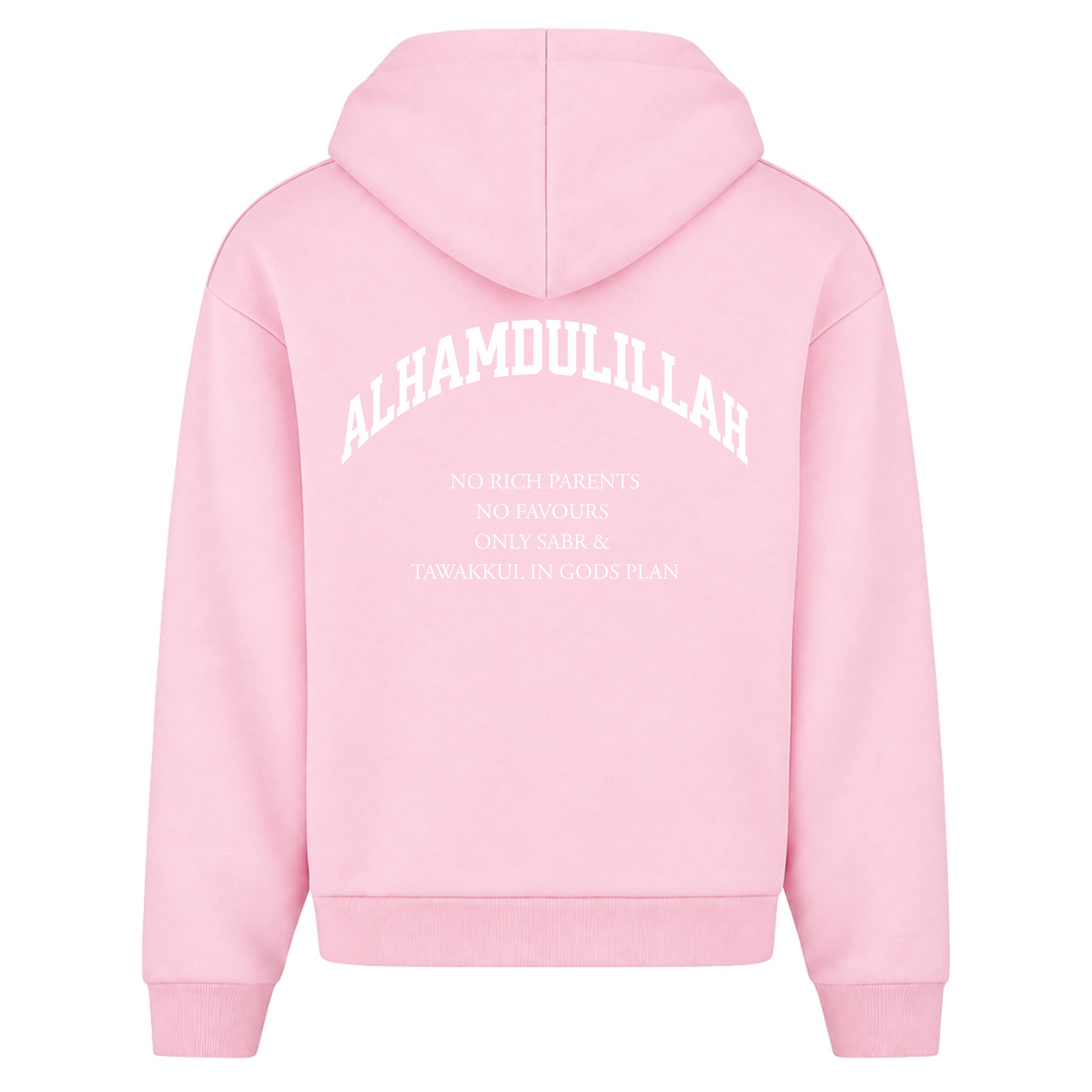 NO RICH PARENTS Oversized Zip Hoodie - Soft Pink - Rueckseite