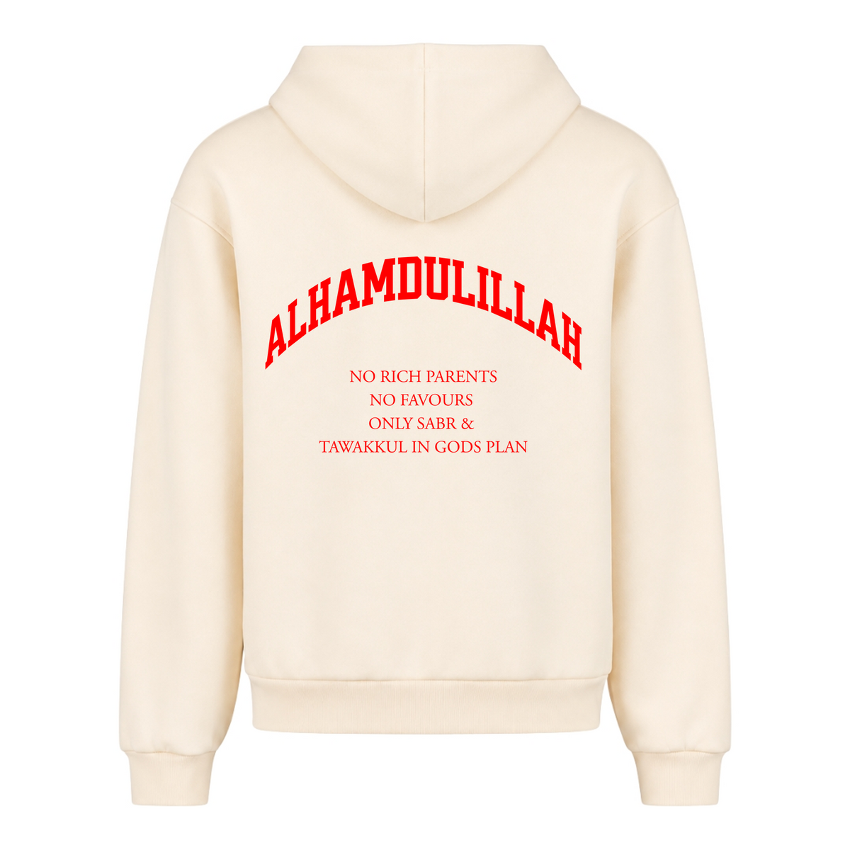NO RICH PARENTS Oversized Zip Hoodie - White Sand - Rueckseite