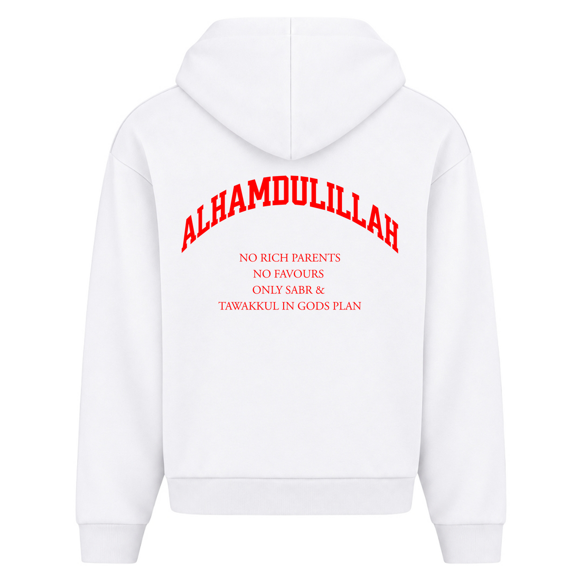 NO RICH PARENTS Oversized Zip Hoodie - White - Rueckseite