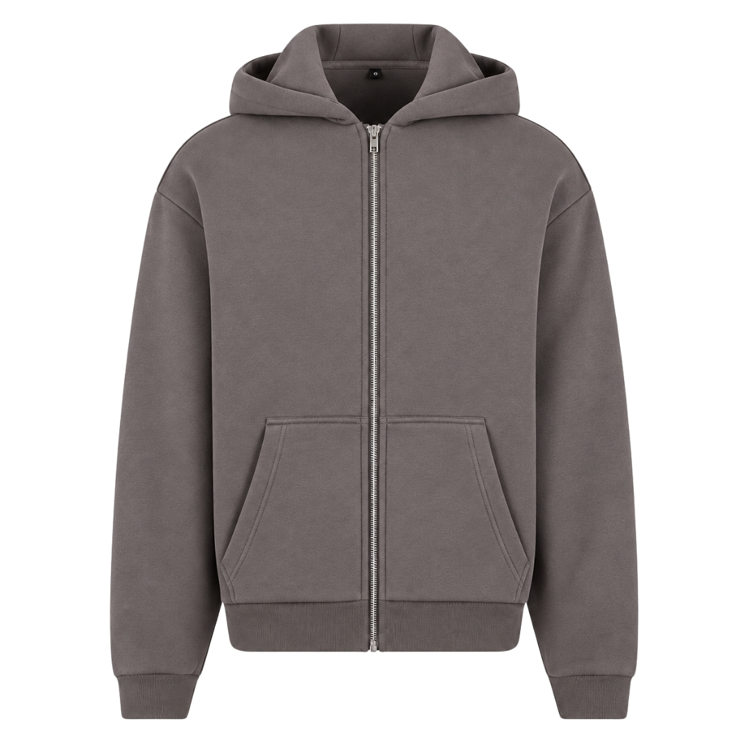 Athletics Oversized Zip Hoodie - Magnet