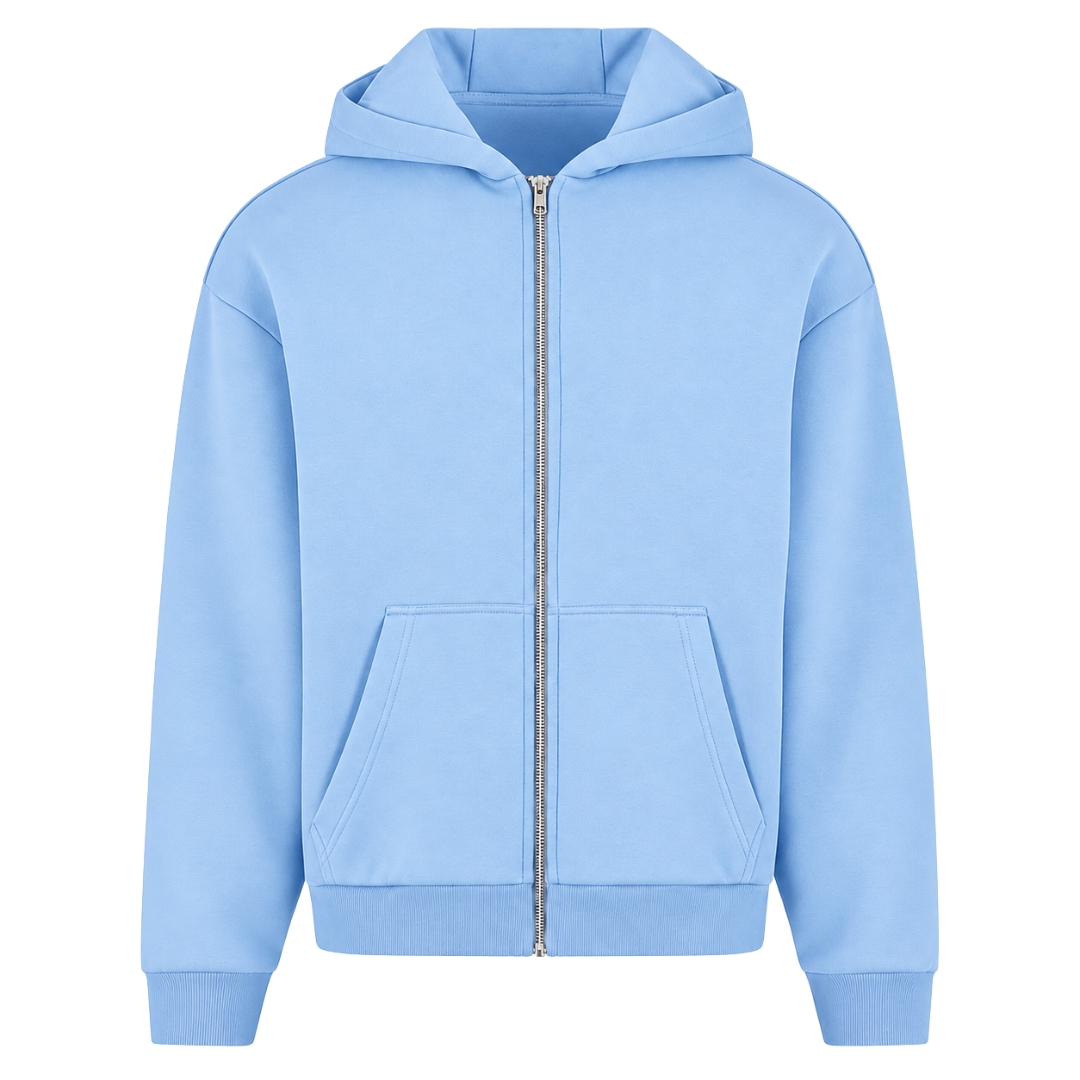 Athletics Oversized Zip Hoodie - Powder Blue