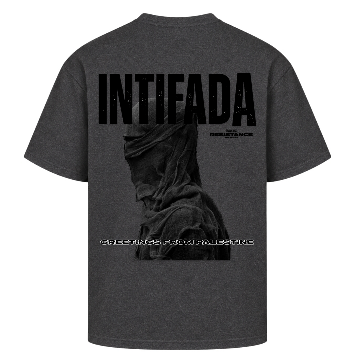 INTIFADA Oversized Shirt  - Charcoal (Heather)