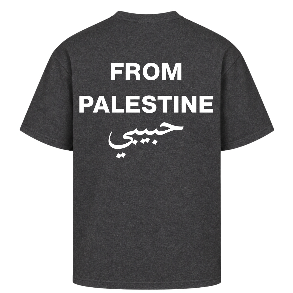 From Palestine Oversized Shirt - Charcoal (Heather)