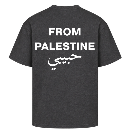 From Palestine Oversized Shirt - Charcoal (Heather)