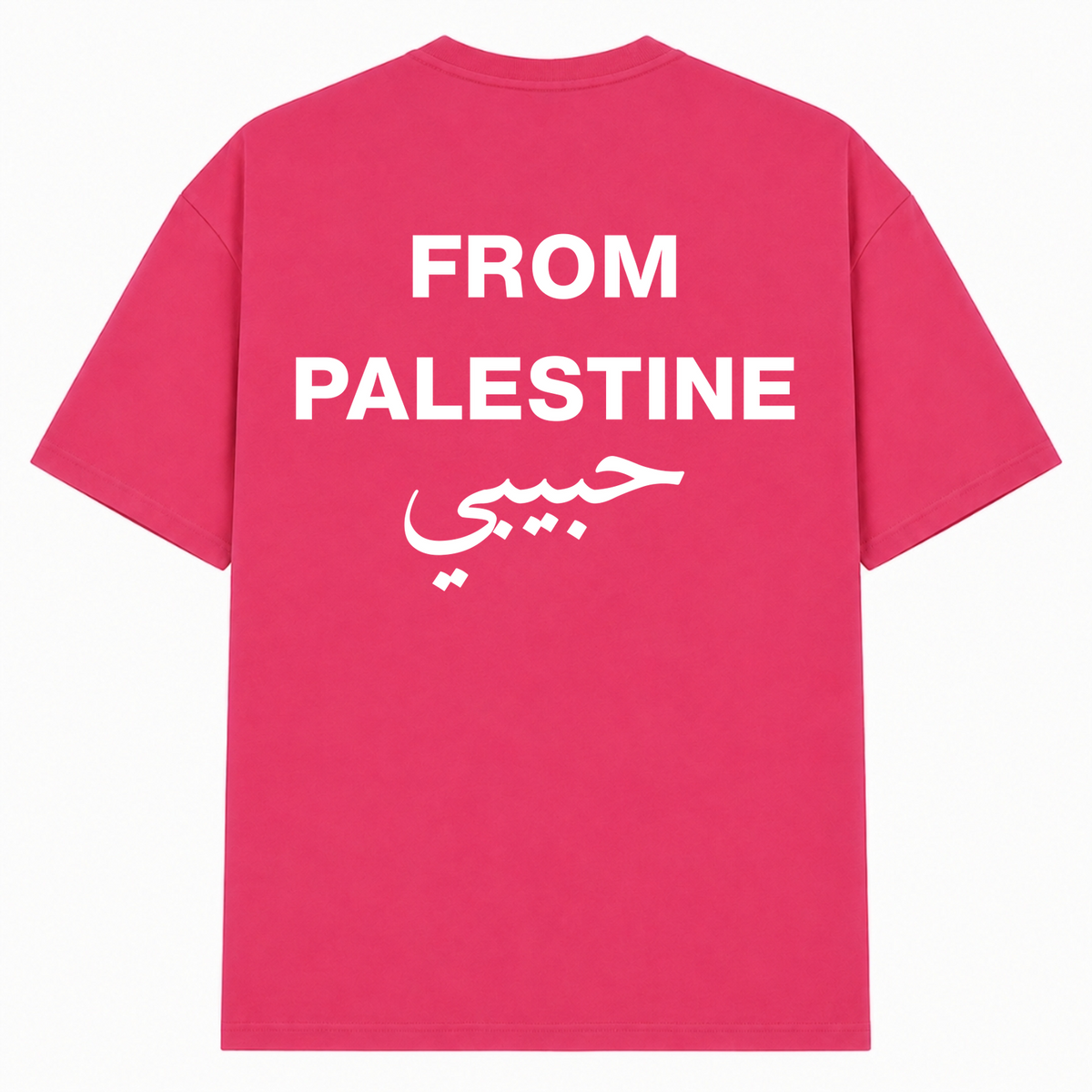 From Palestine Oversized Shirt - Hibiskus Pink