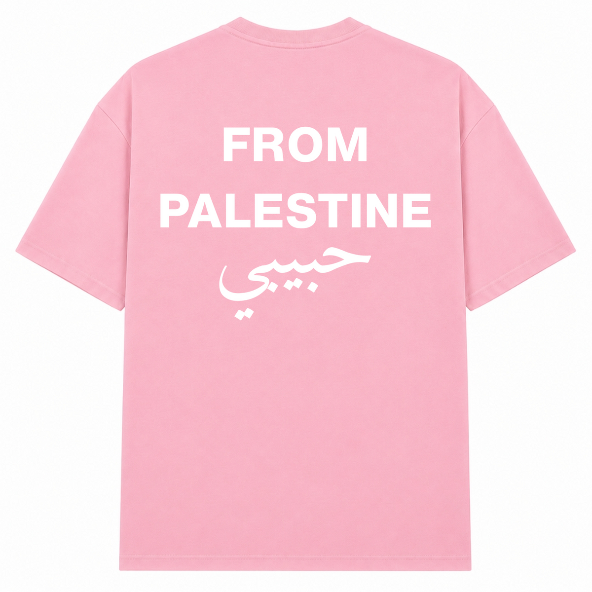 From Palestine Oversized Shirt - Soft Pink 