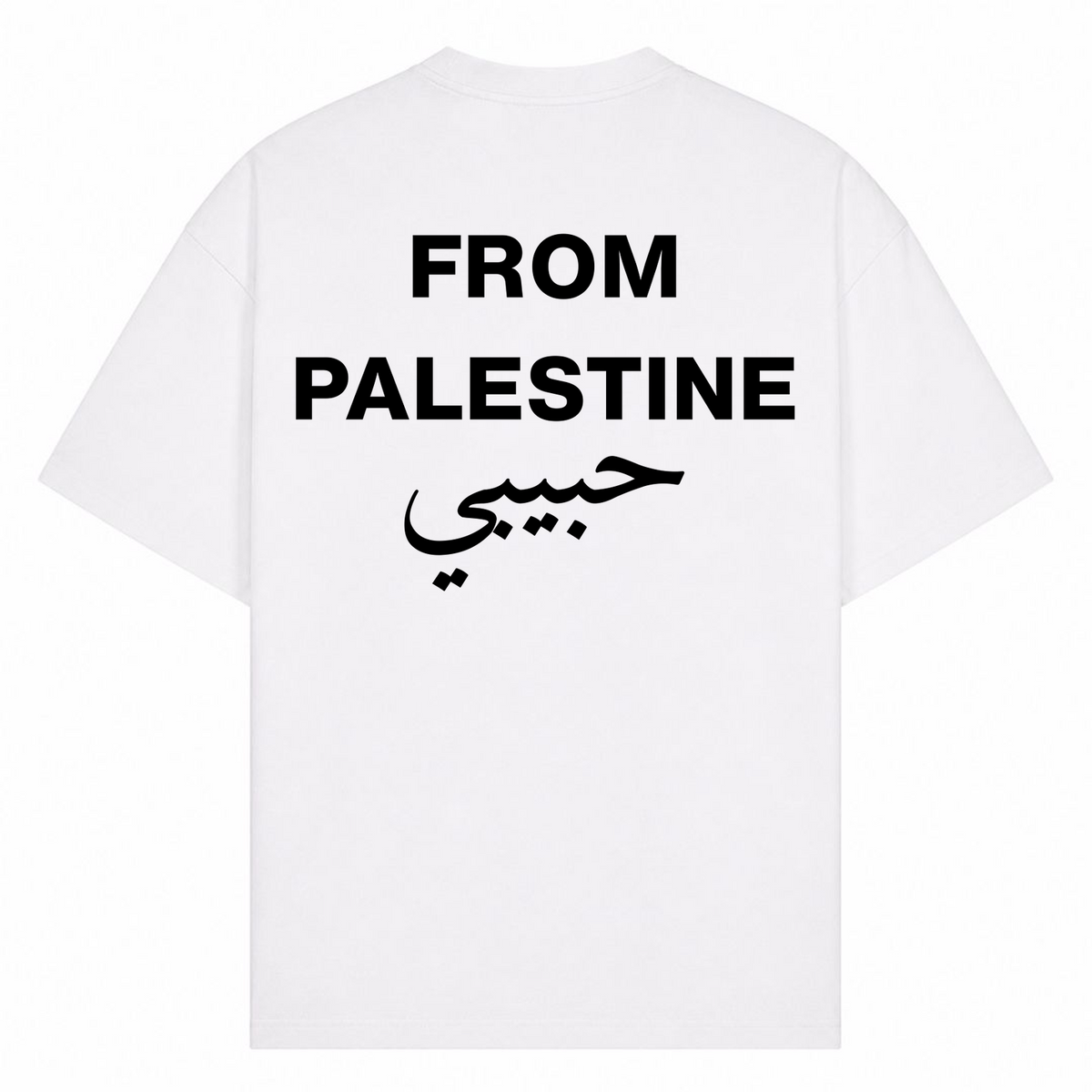 From Palestine Oversized Shirt - Weiß